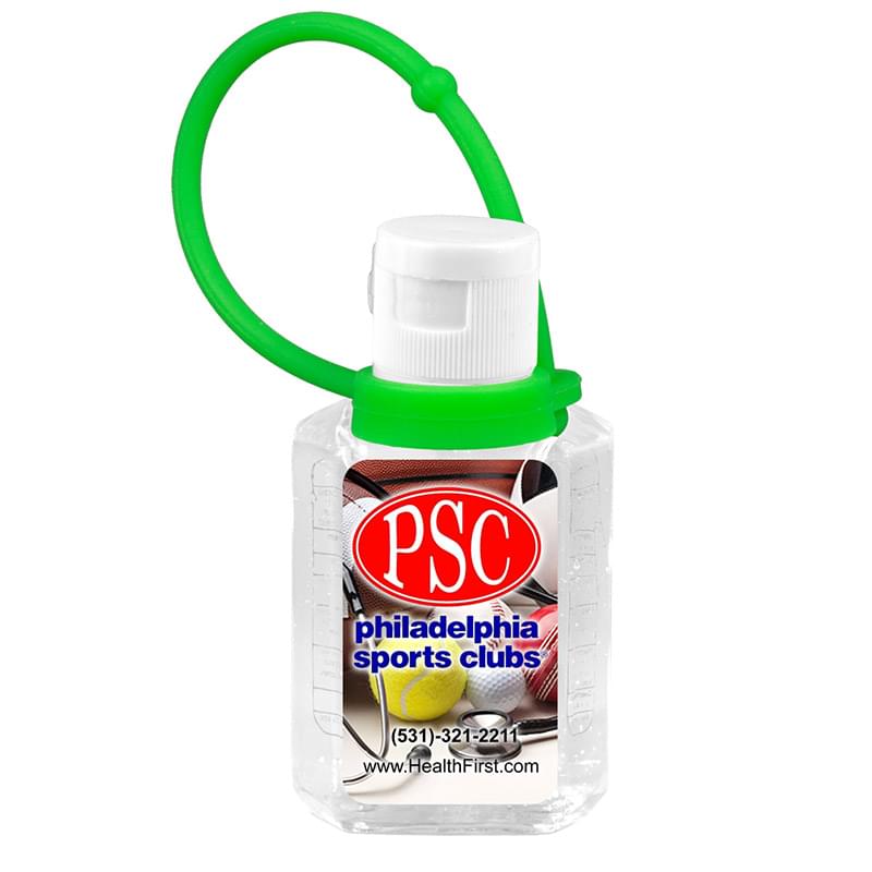2 oz Hand Sanitizer Antibacterial Gel with Colorful Silicone Carry Leash