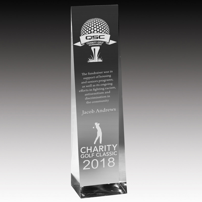 Angled Obelisk Award - 7 3/4" (Screen)