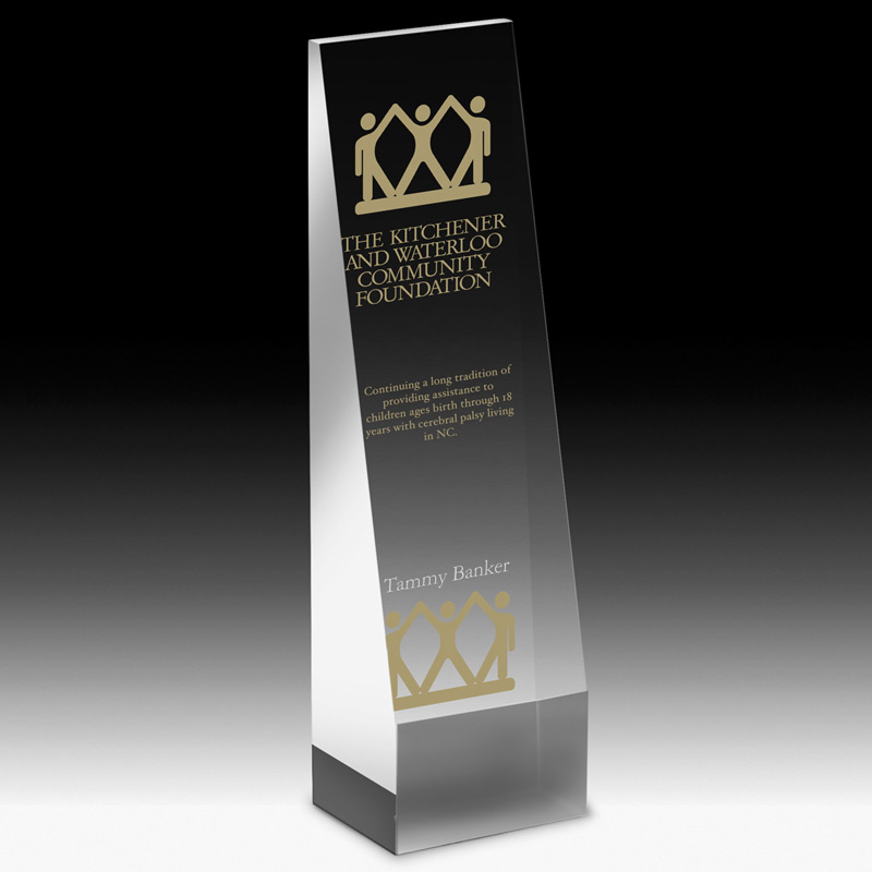 Angeled Obelisk Award - 9" (Laser)