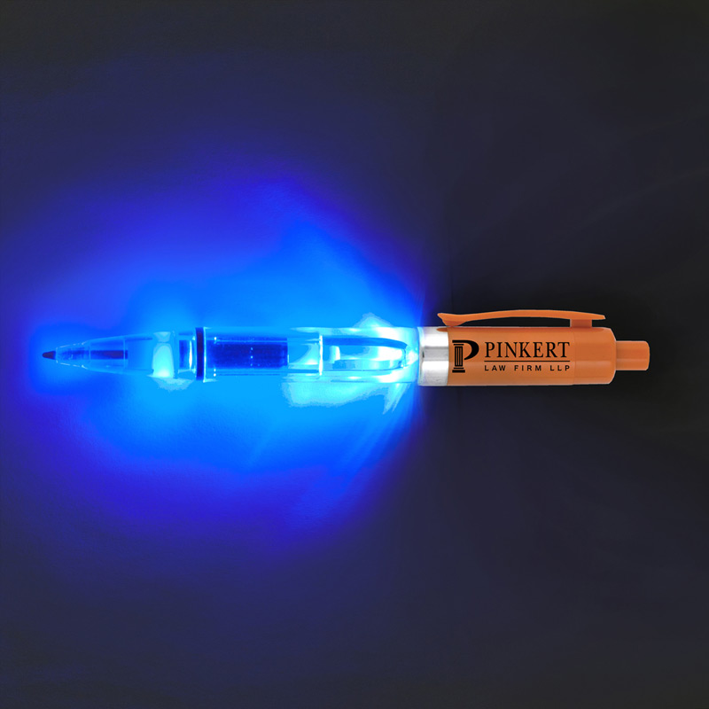 "Vicente" Light Up Pen with BLUE Color LED Light