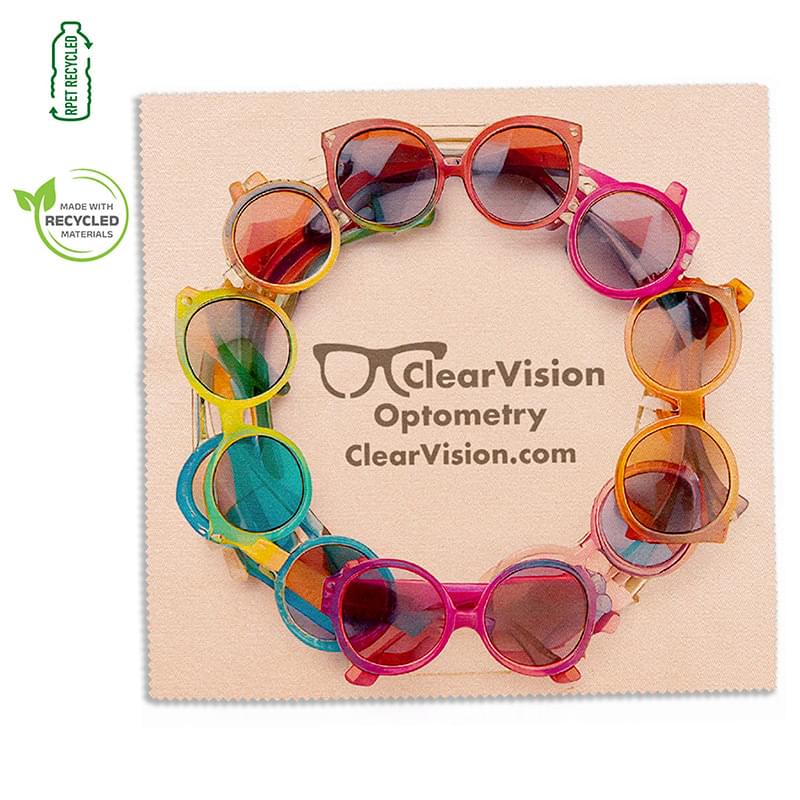 "BALBOA" - 10" x 10" Full Color Sublimation RPET Recycled Microfiber Cleaning Cloth & Screen Cleaner