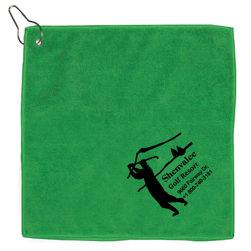 300GSM Heavy Duty Microfiber Golf Towel with Metal Grommet and Clip