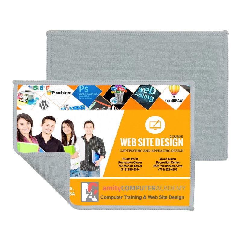 2-in-1 Full Color Sublimation Microfiber Cleaning Cloth & Towel 5"x 7"