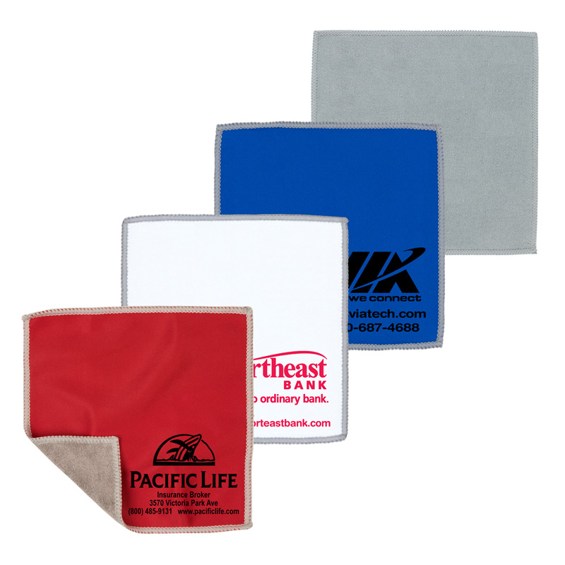 2-in-1 Spot Color Microfiber Cleaning Cloth & Towel 6" x 6"