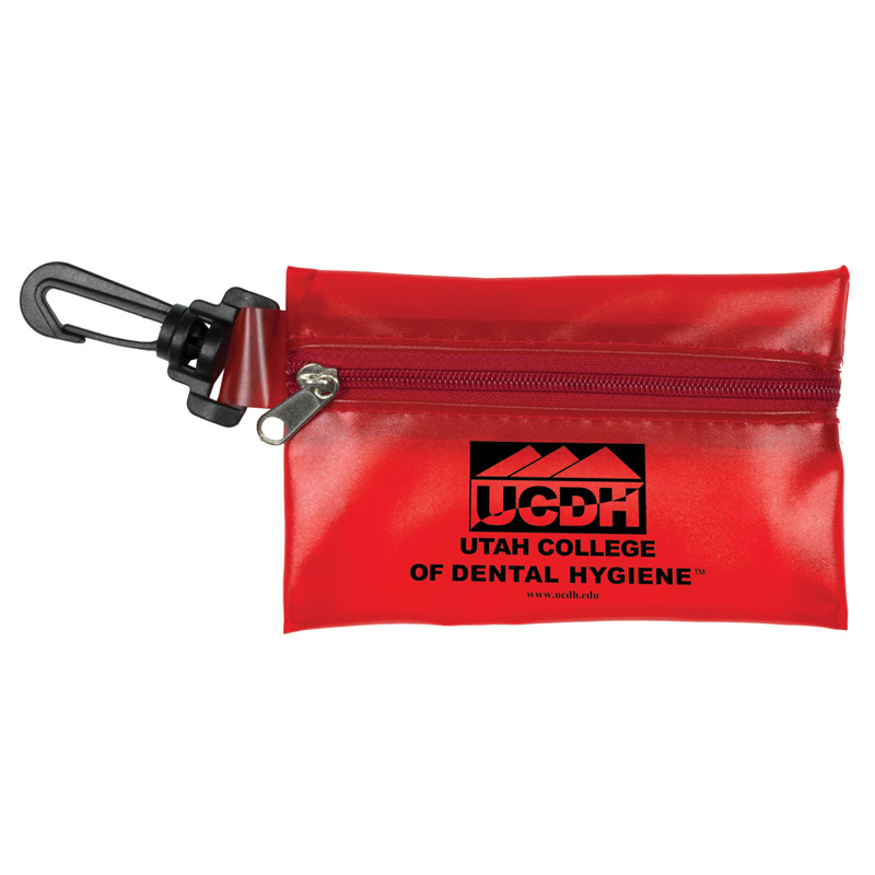 4-7/8 W x 3-1/8" H - Translucent Zipper Storage Pouch Bag with Plastic Hook