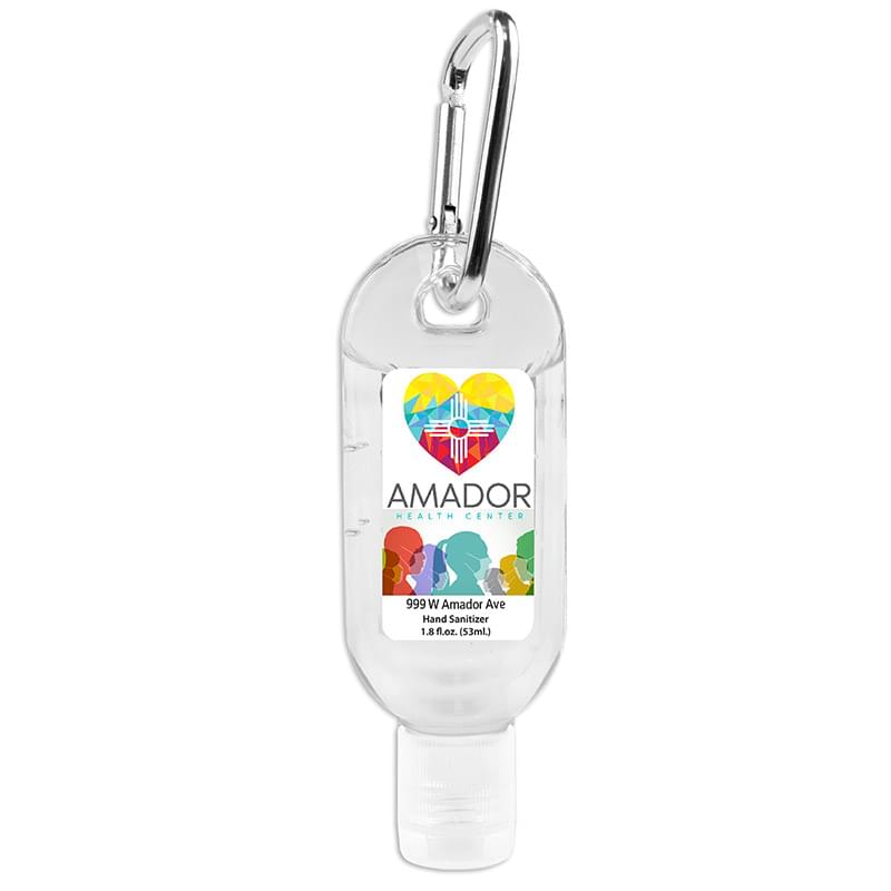 "SanGo L" 1.8 oz Hand Sanitizer Antibacterial Gel in Flip-Top Bottle with Carabiner(PhotoImage Full Color)