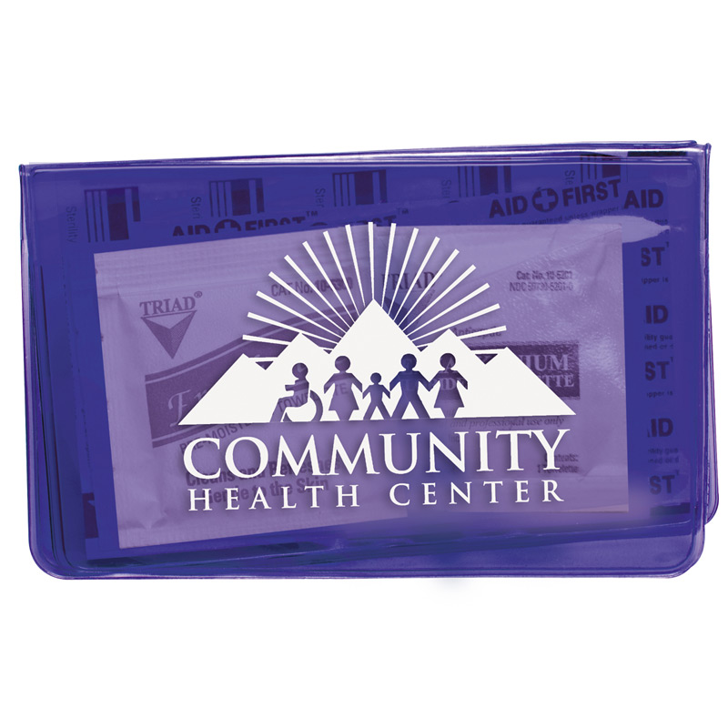 10 Piece Economy First Aid Kit in Colorful Vinyl Pouch
