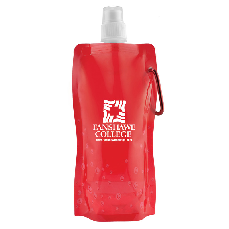 18 oz Foldable and Reusable Water Bottle with Matching Carabiner