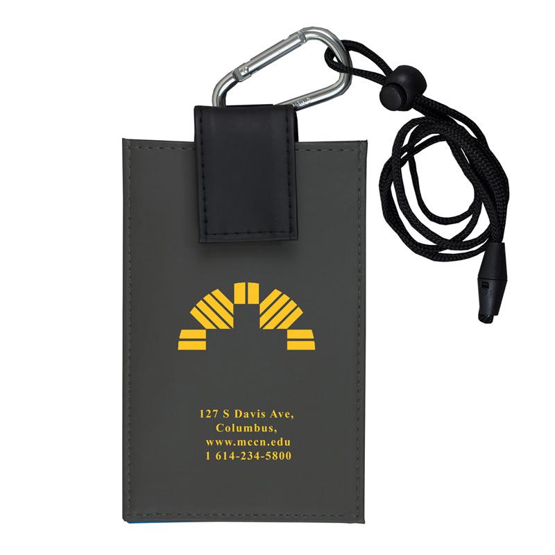 Cell Phone & ID Holder Wallet with Carabiner and Breakaway Safety Lanyard