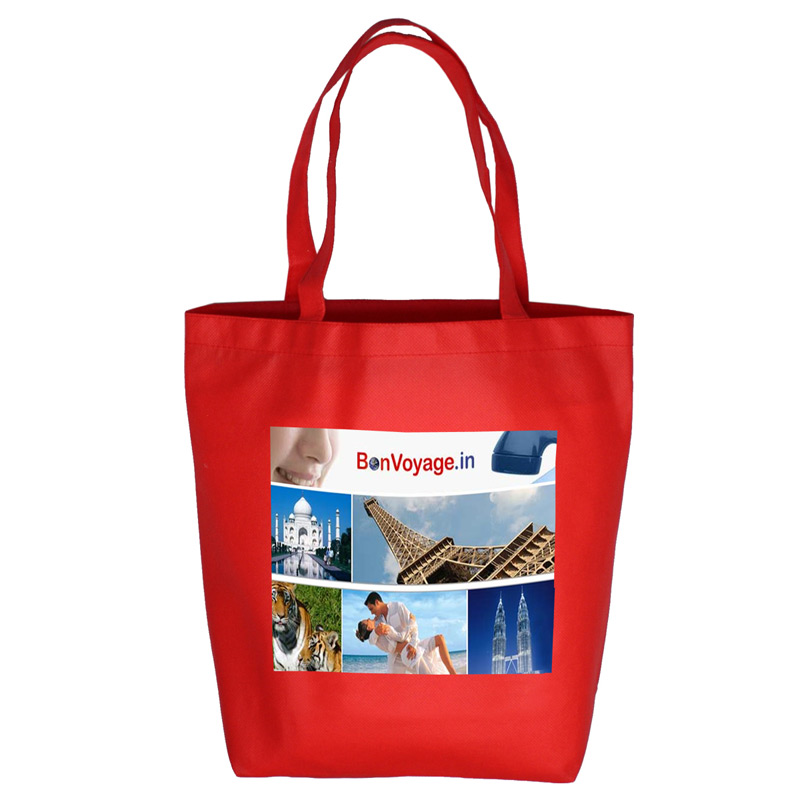 15" W x 14" H -"Coral" Economy Grocery and Shopping Tote Bag