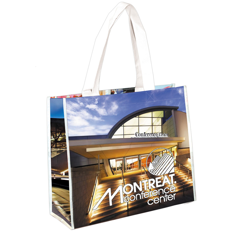 12-3/4" H x 15" W - "Margaret" Non-Woven Full Color Laminated Wrap Carry All Tote and Shopping Bag