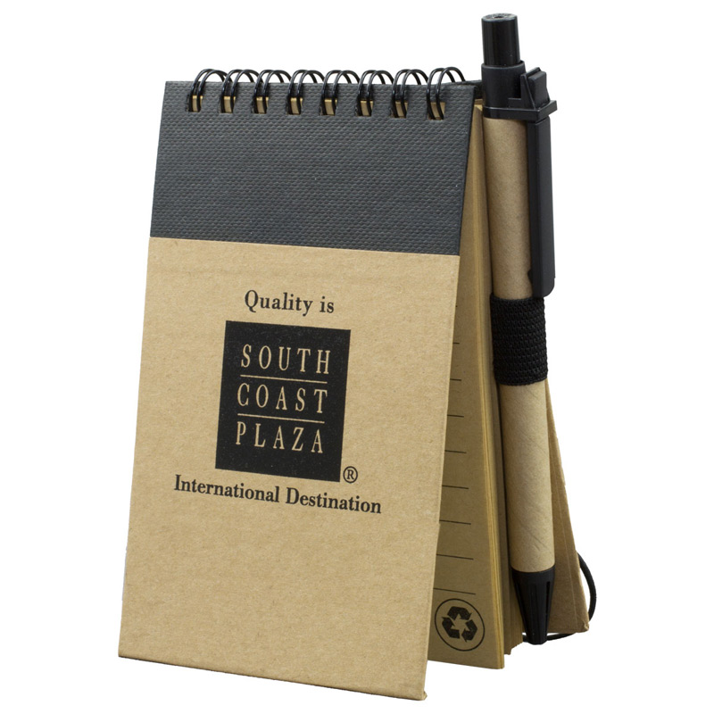 Recycled Jotter Notepad Notebook with Matching Color Recycled Paper Pen