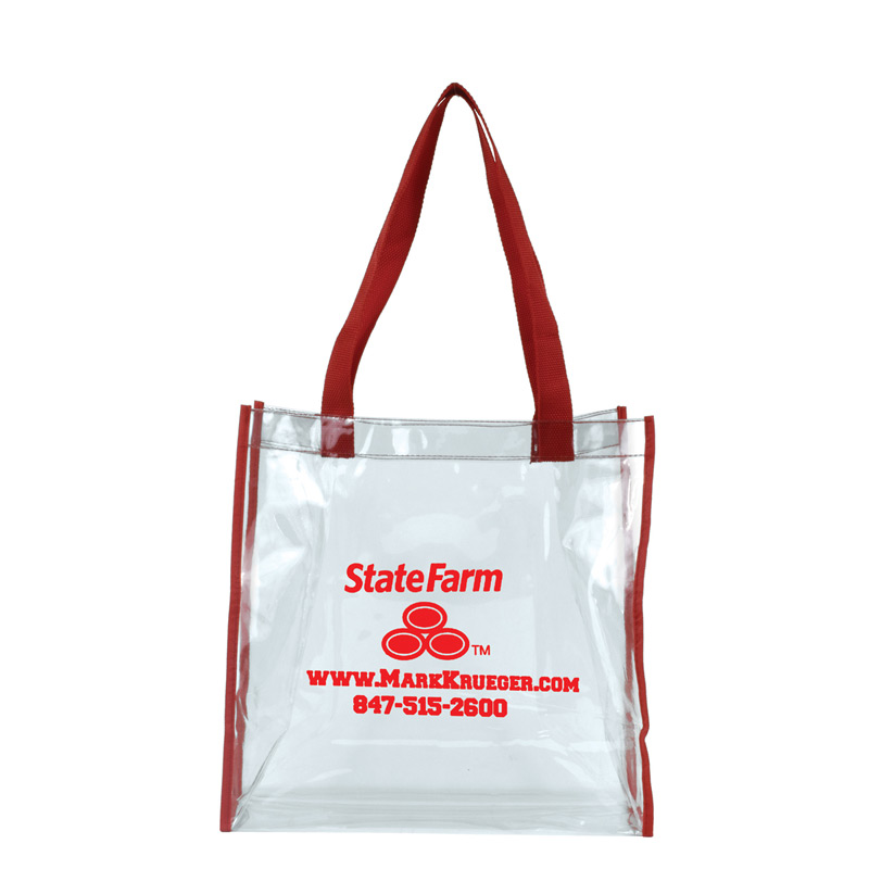 12" W x 12" H x 6" Gusset - Clear Vinyl Stadium Compliant Tote Bag