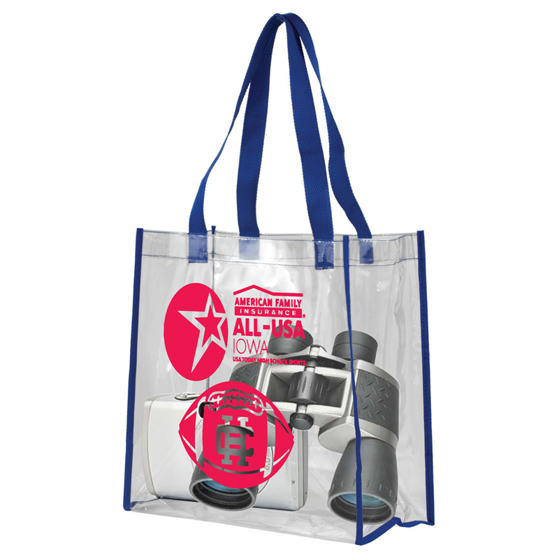 12" W x 12" H x 6" Gusset - Clear Vinyl Stadium Compliant Tote Bag