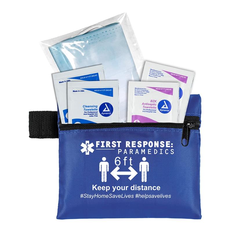 3-PLY MASK & ANTISEPTIC WIPES in Zipper Pouch