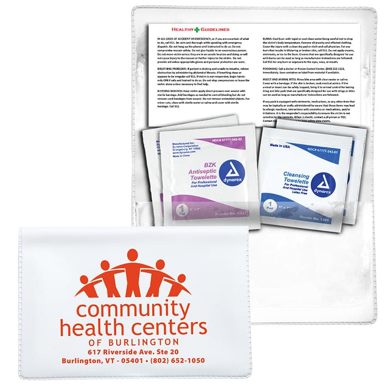Antiseptic & Disinfectant Wipes Pack In Translucent Vinyl pouch