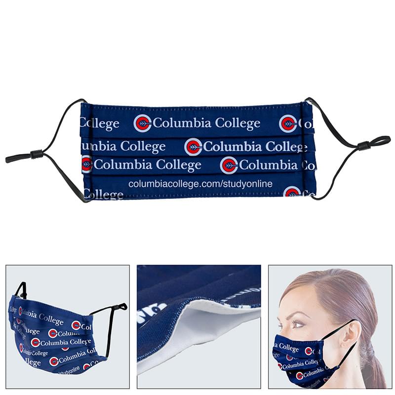 "Perfect Fit" Face Mask – Full Color Sublimation Face Mask w/Moldable Nose Bridge Wire & Ear Loop Adjusters
