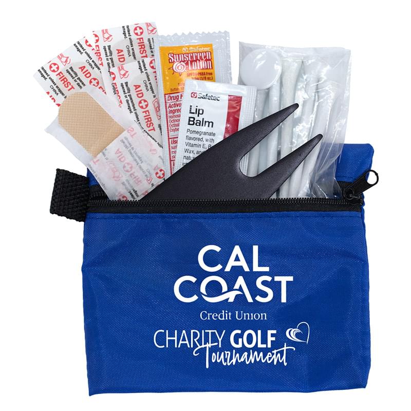 "DEL MONTE 15" 15 Piece Golf Kit Components inserted into Zipper Pack