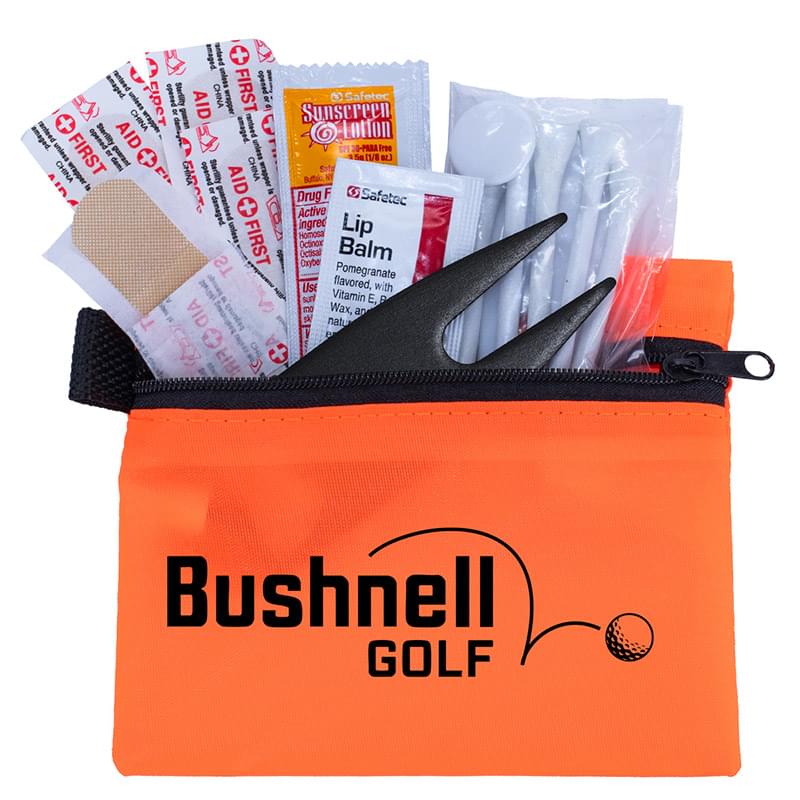 "DEL MONTE 15" 15 Piece Golf Kit Components inserted into Zipper Pack