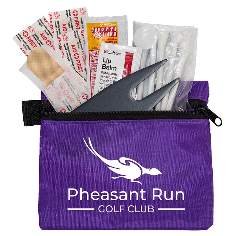 "DEL MONTE 15" 15 Piece Golf Kit Components inserted into Zipper Pack