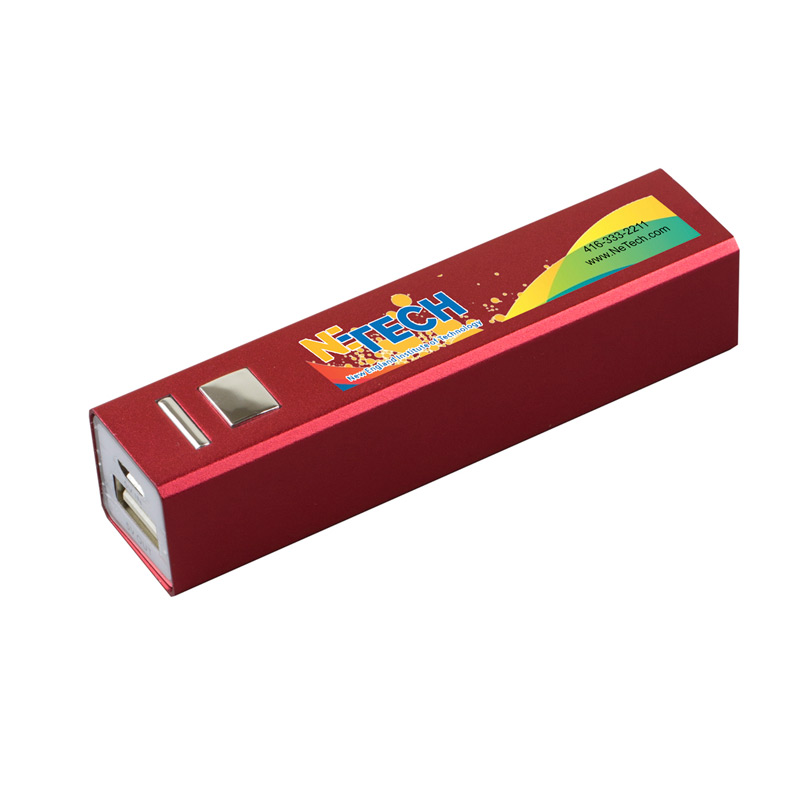 "In Charge Alloy" UL Listed Aluminium 2200 mAh Lithium Ion Portable Power Bank Charger (Photoimage Full Color)