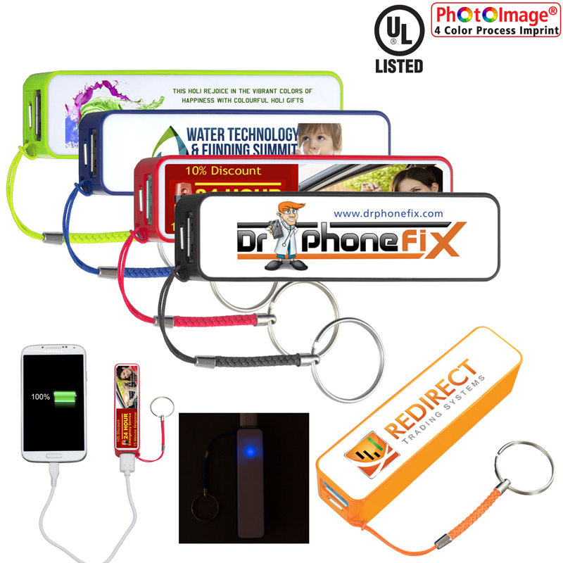 "In Charge" PB200 UL Listed 2200 mAh Portable Lithium Ion Power Bank Charger PB1004 (Photoimage Full Color)