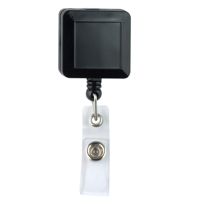 30" Cord Square Retractable Badge Reel and Badge Holder with Metal Rotating Alligator Clip Backing