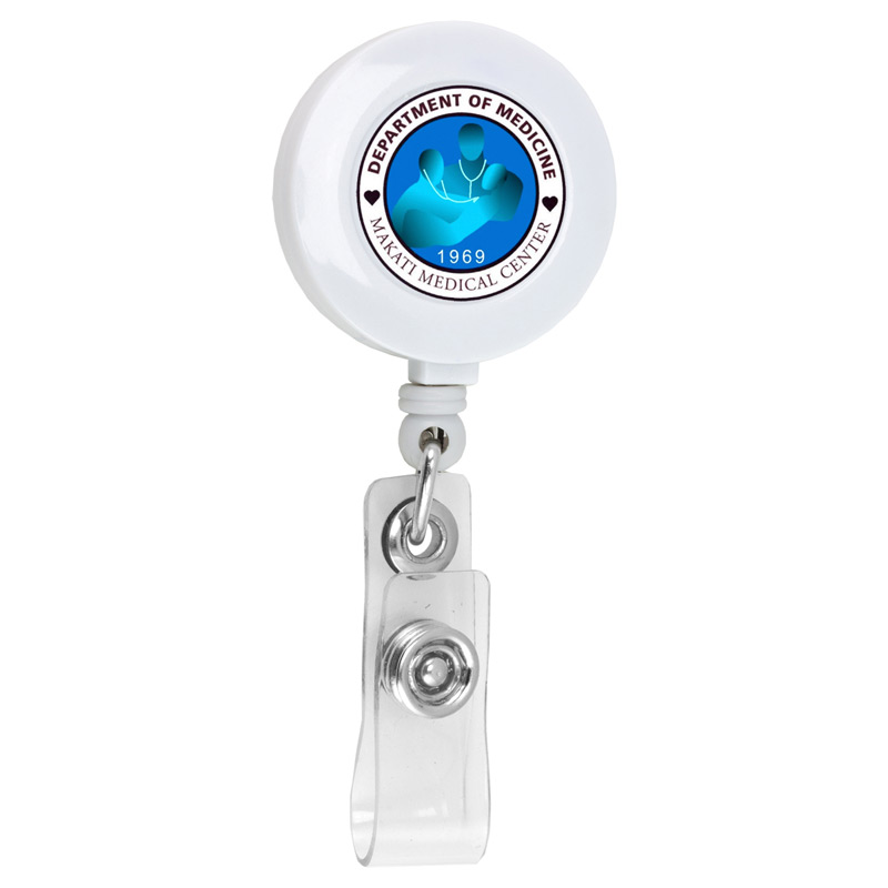 30" Cord Round Retractable Badge Reel and Badge Holder with Rotating Alligator Clip Backing (Spot Color Print)