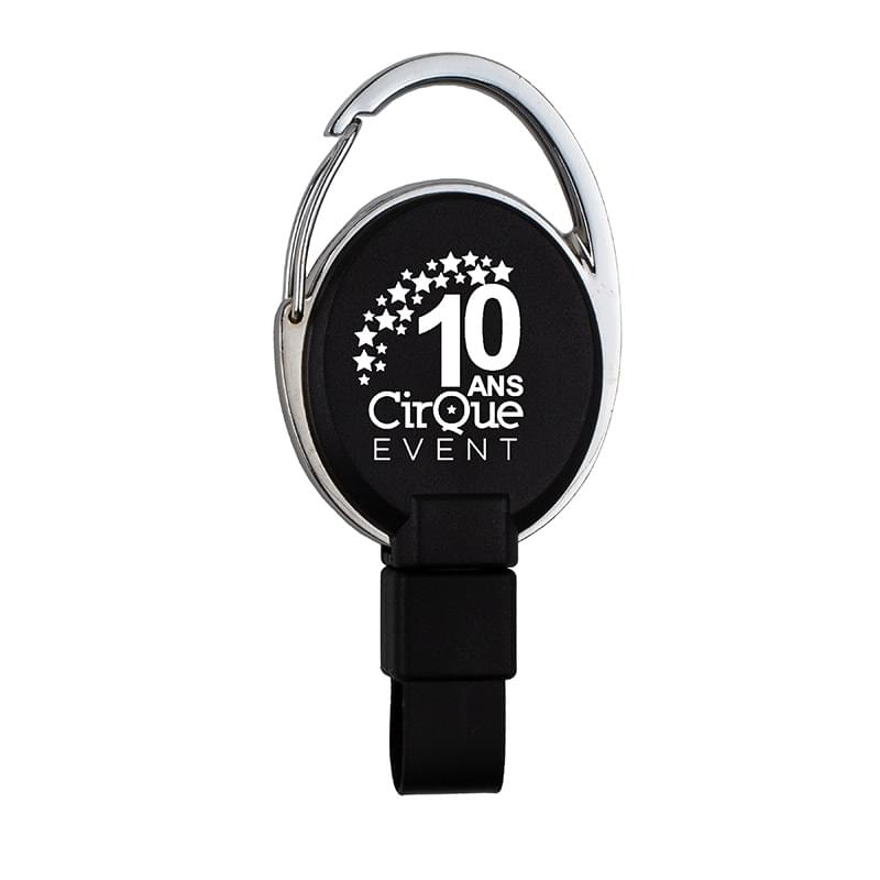 "BEXLEY" PVC FREE RECYCLED PLASTIC CARABINER BADGE REEL W/METAL CLIP (Patent US 11,974,638 B1)