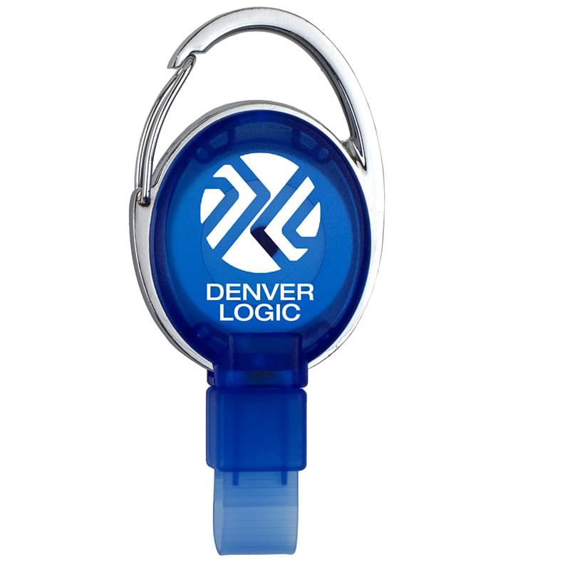 "BEXLEY" PVC FREE RECYCLED PLASTIC CARABINER BADGE REEL W/METAL CLIP (Patent US 11,974,638 B1)