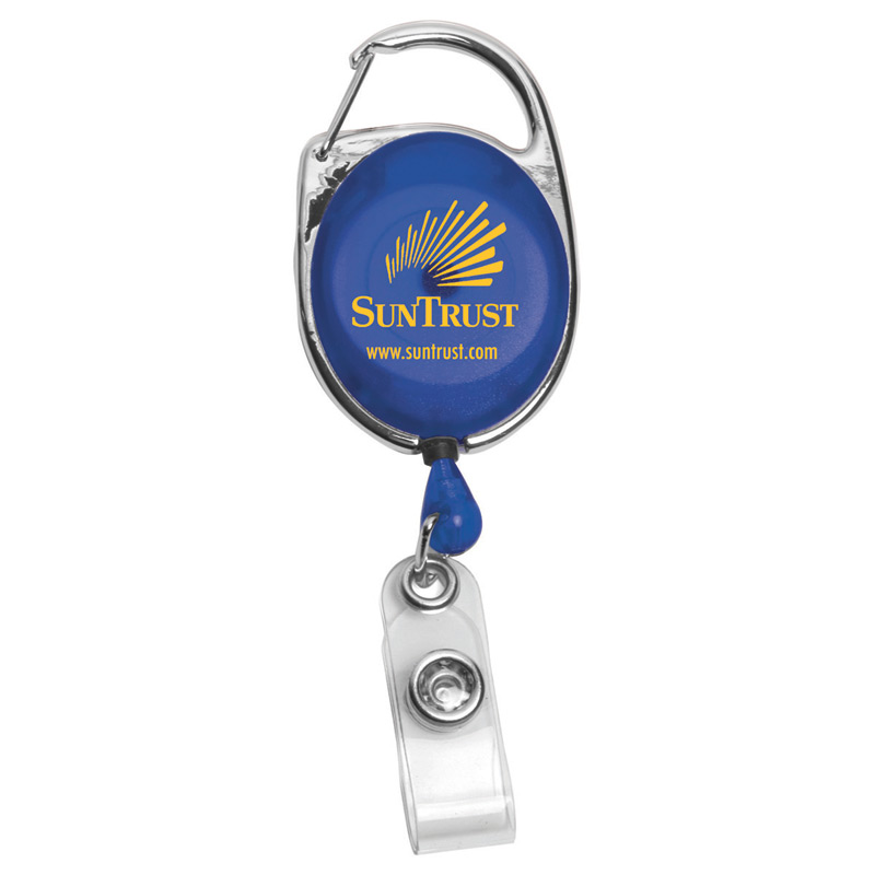 30" Cord Retractable Carabiner Style Badge Reel and Badge Holder