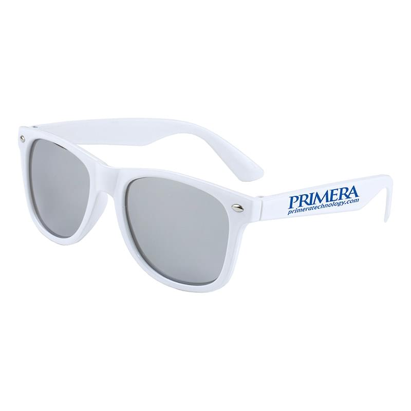 "Clairemont" Colored Mirror Tint Lens Sunglasses with High Gloss Frame