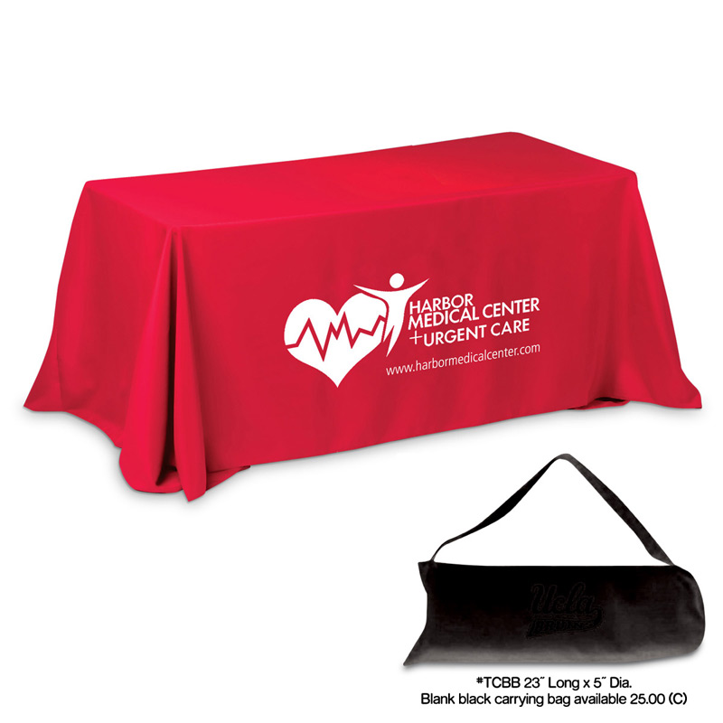 6' 3-Sided Economy Table Covers & Table Throws (Spot Color Print)
