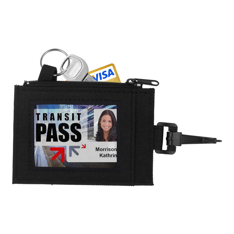 Mobile Tech Earbud Kit in Travel ID Wallet Components inserted into Zipper Pouch ID Wallet