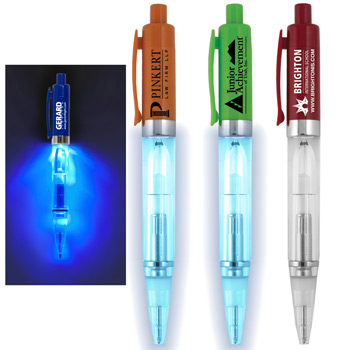"Vicente" Light Up Pen with BLUE Color LED Light