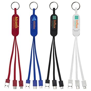 "Escalante" 3-in-1 Cell Phone Charging Cable with Type C Adapter and Phone Stand