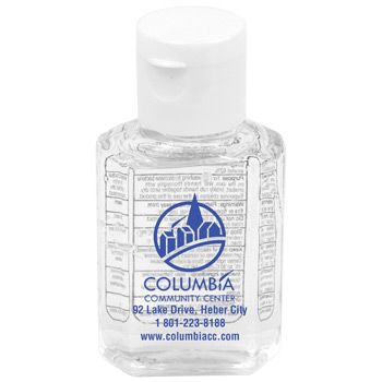 1 oz Compact Hand Sanitizer Antibacterial Gel in Flip-Top Squeeze Bottle (Spot Color Print)