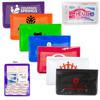 7 Piece Economy First Aid Kit in Colorful Vinyl Pouch