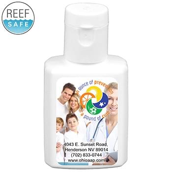 "SunFun" .5 oz Broad Spectrum SPF 30 Sunscreen Lotion In Solid White Flip-Top Squeeze Bottle