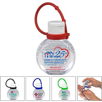 1 oz.Hand Sanitizer Antibacterial Gel with Adjustable Silicone Carry Strap - Spot Color Direct Print