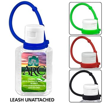 1.0 oz Compact Hand Sanitizer Antibacterial Gel in Flip-Top Squeeze Bottle with Adjustable Silicone Carry Strap