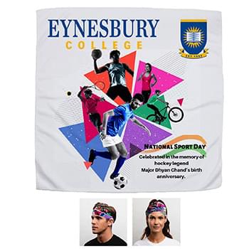 "THE COOLING BANDANA" Full Color Sublimation – 22" H x 22" W