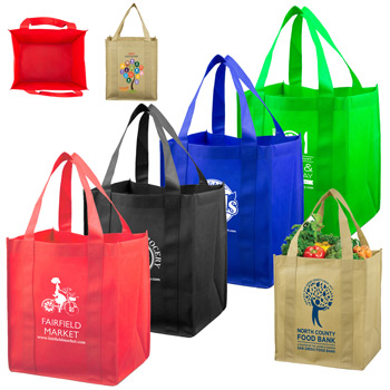 13" W x 14-1/2" H -"Super Mega" Grocery Shopping Tote Bag
