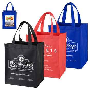 "Full View Junior" Large Imprint Grocery Shopping Tote Bag