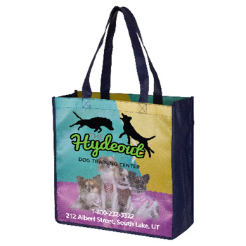 13" x 13" Full Color Glossy Lamination Grocery Shopping Tote Bags