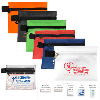 8 Piece Hand Sanitizer First Aid Kit in Zipper Pouch