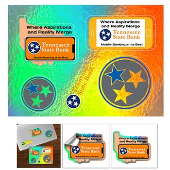 “CUSTOMCUT™" 5" x 7" Full Color Custom Shape Removable Vinyl Sticker Sheets